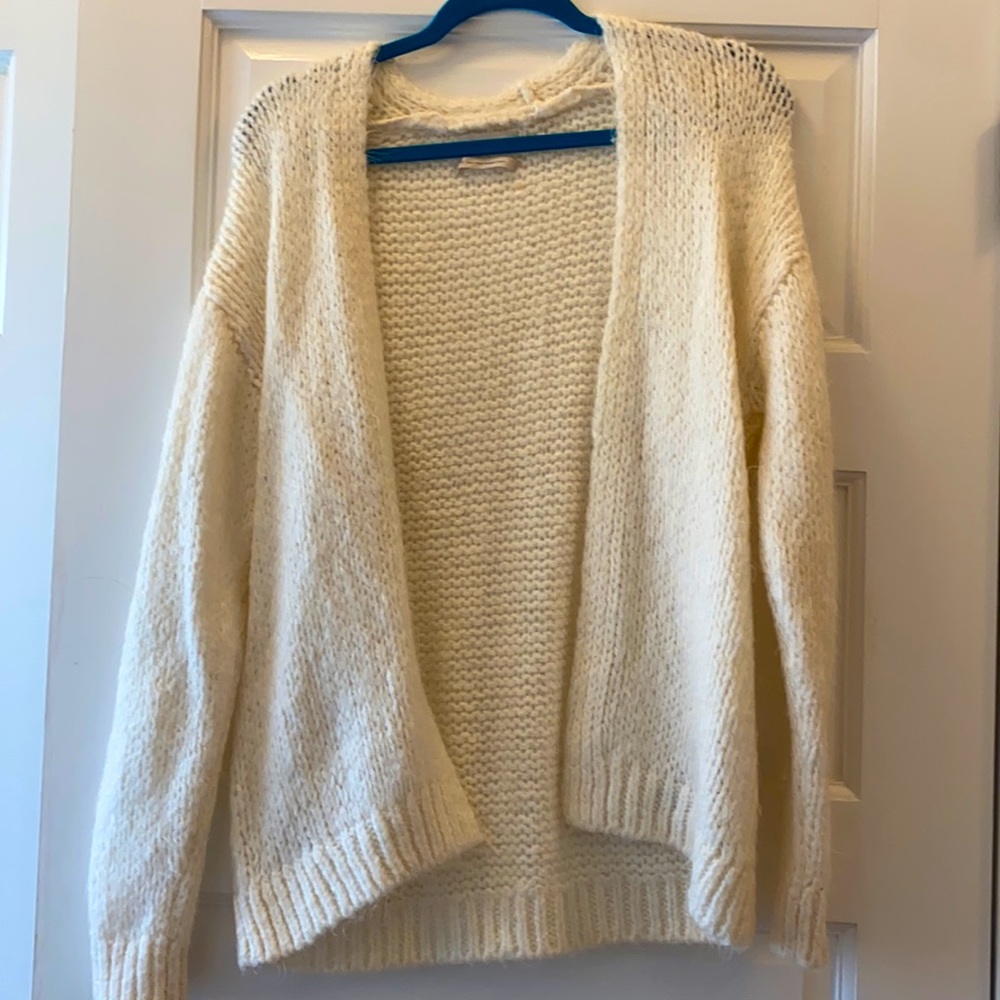 Ivory open knit sweater